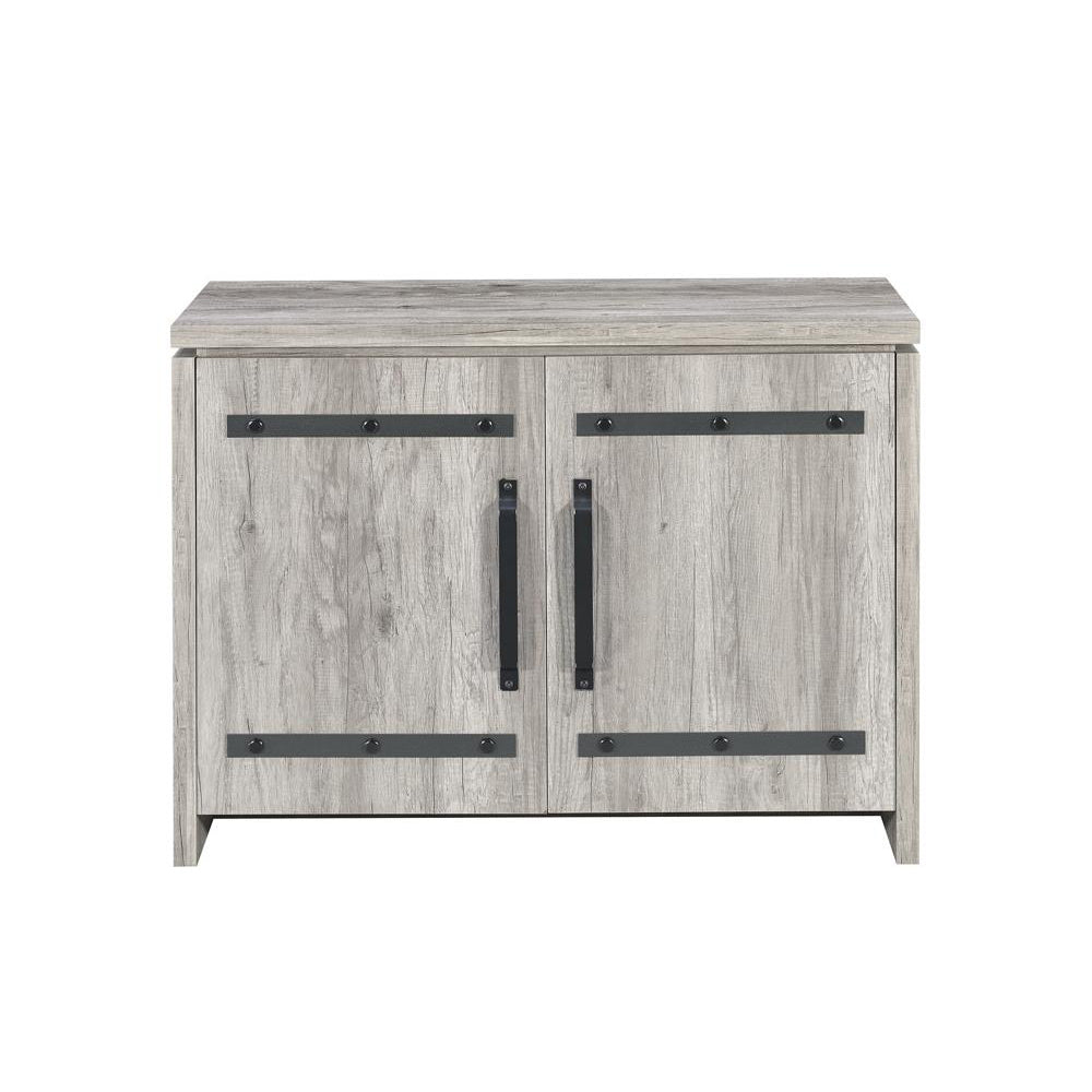 Grey Driftwood 2 Door Accent Cabinet Standard 3 4 Shelves Gray Gray Primary Living Space Adjustable Shelves Transitional Wood