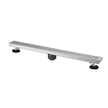 36 Inches Linear Shower Drain, Included Hair Strainer And Leveling Feet Brushed Nickel Stainless Steel