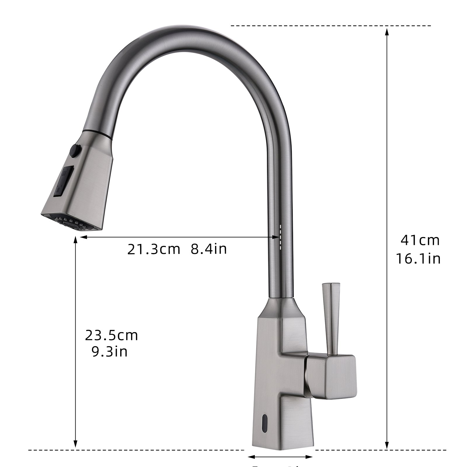 Touchless Kitchen Faucet,Hands Free Automatic Smart Kitchen Faucet Brushed Nickel Kitchen Contemporary Ceramic Brass