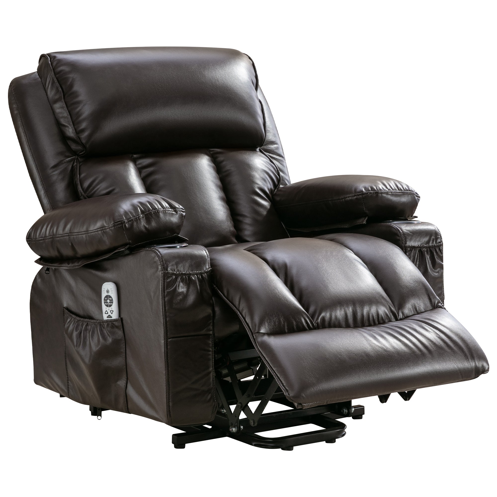 Power Lift Recliner Chair Recliners for Elderly with brown-power-push button-soft-heavy
