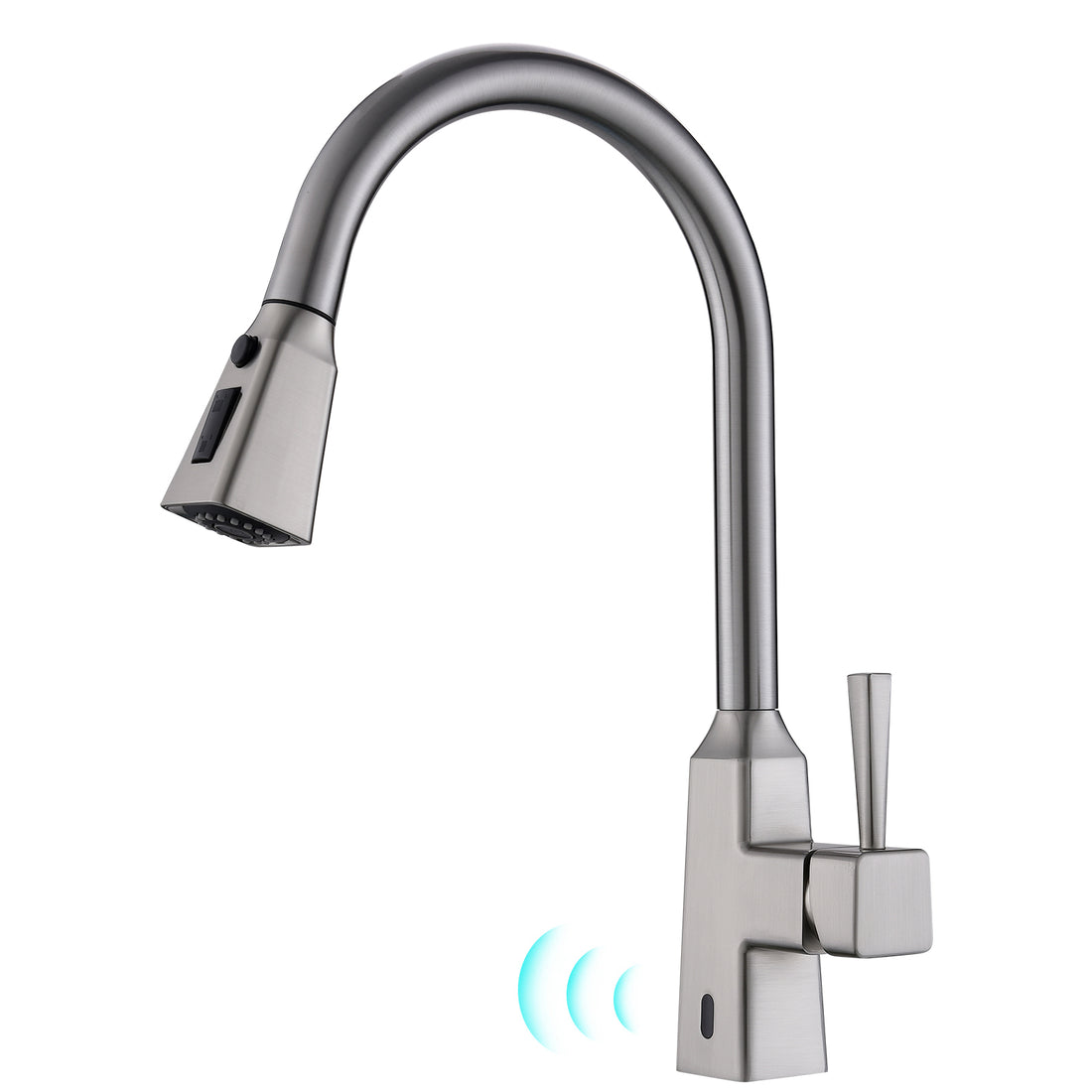 Touchless Kitchen Faucet,Hands Free Automatic Smart Kitchen Faucet Brushed Nickel Kitchen Contemporary Ceramic Brass