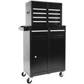 Rolling Garage Workshop Organizer Detachable 5 Drawer Tool Chest With Large Storage Cabinet And Adjustable Shelf, Black Black Steel