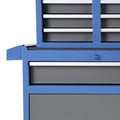 Tool Chest, 5 Drawer Rolling Tool Storage Cabinet with blue+grey-steel