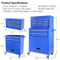 Rolling Tool Chest With Wheels And 8 Drawers, Detachable Large Tool Cabinet With Lock For Garage, Locking Mechanic Tool Cart With Black Liner For Warehouse, Workshop, High Capacity Blue Steel