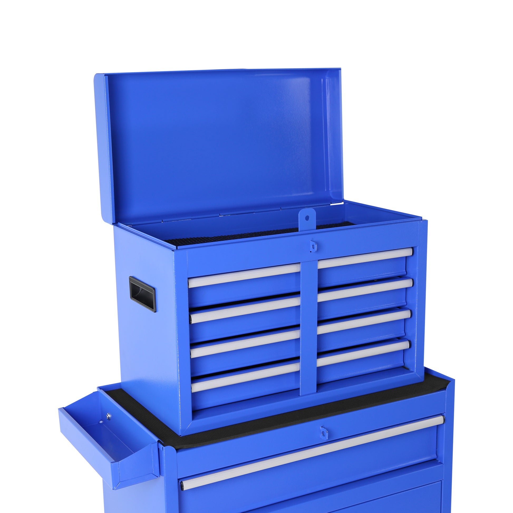 5 Drawer Rolling Tool Chest, High Capacity Tool Storage Cabinet W Lockable Wheels, Adjustable Shelf & Anti Slip Liner, Detachable Tool Box Organizer, Rolling Tool Cabinet Blue Steel