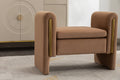 031 Velvet Fabric Single Bench Shoe Bench Makeup Bench For Bedroom Indoor,Coffee Wood Bedroom Brown Solid Eucalyptus Wood Tufted Coffee Polyester Velvet Backless Soft Modern Foam Velvet