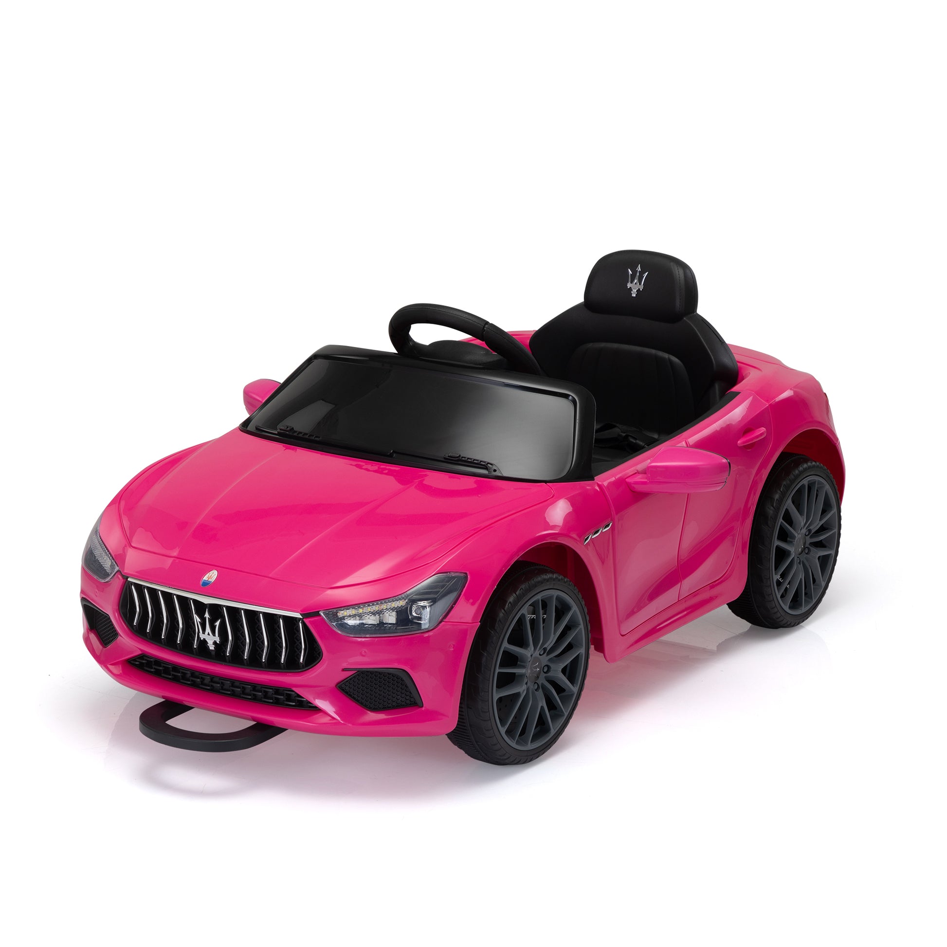 Maserati Ghibli Licensed 12V Kids Ride On Car With Remote Control, Music And Lights, Pink Pink Polypropylene