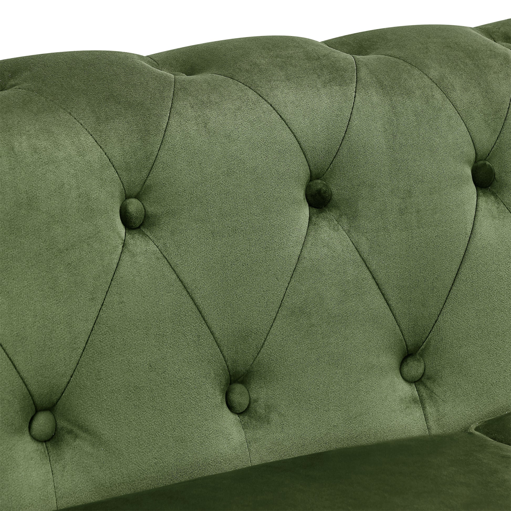 Phoyal Large Chair, Velvet Sofa Classic Tufted Chesterfield Settee Sofa Modern 1 Seater Couch Furniture Tufted Back For Living Room Green Green Velvet Primary Living Space Medium Soft Cushion Back