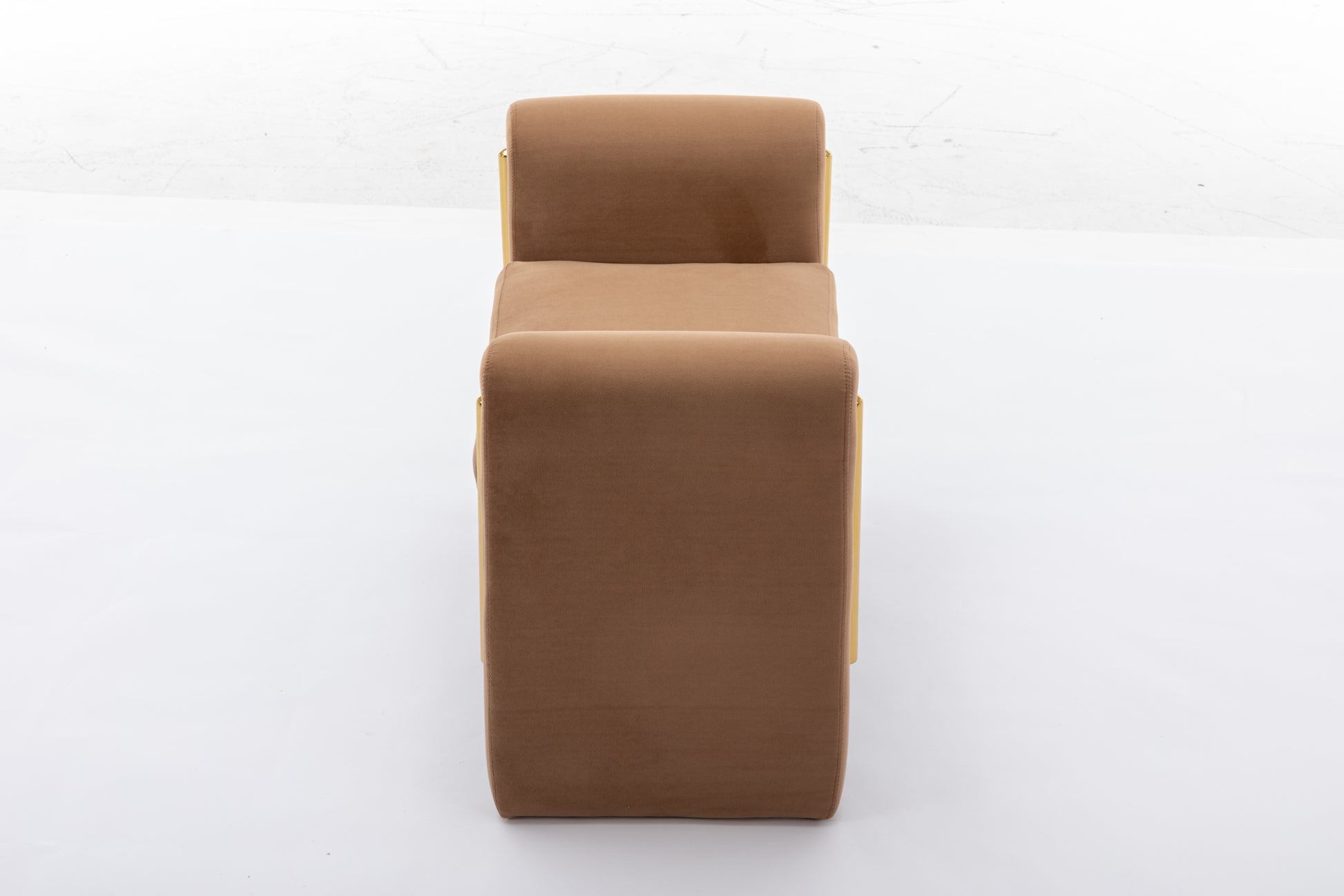 031 Velvet Fabric Single Bench Shoe Bench Makeup Bench For Bedroom Indoor,Coffee Wood Bedroom Brown Solid Eucalyptus Wood Tufted Coffee Polyester Velvet Backless Soft Modern Foam Velvet