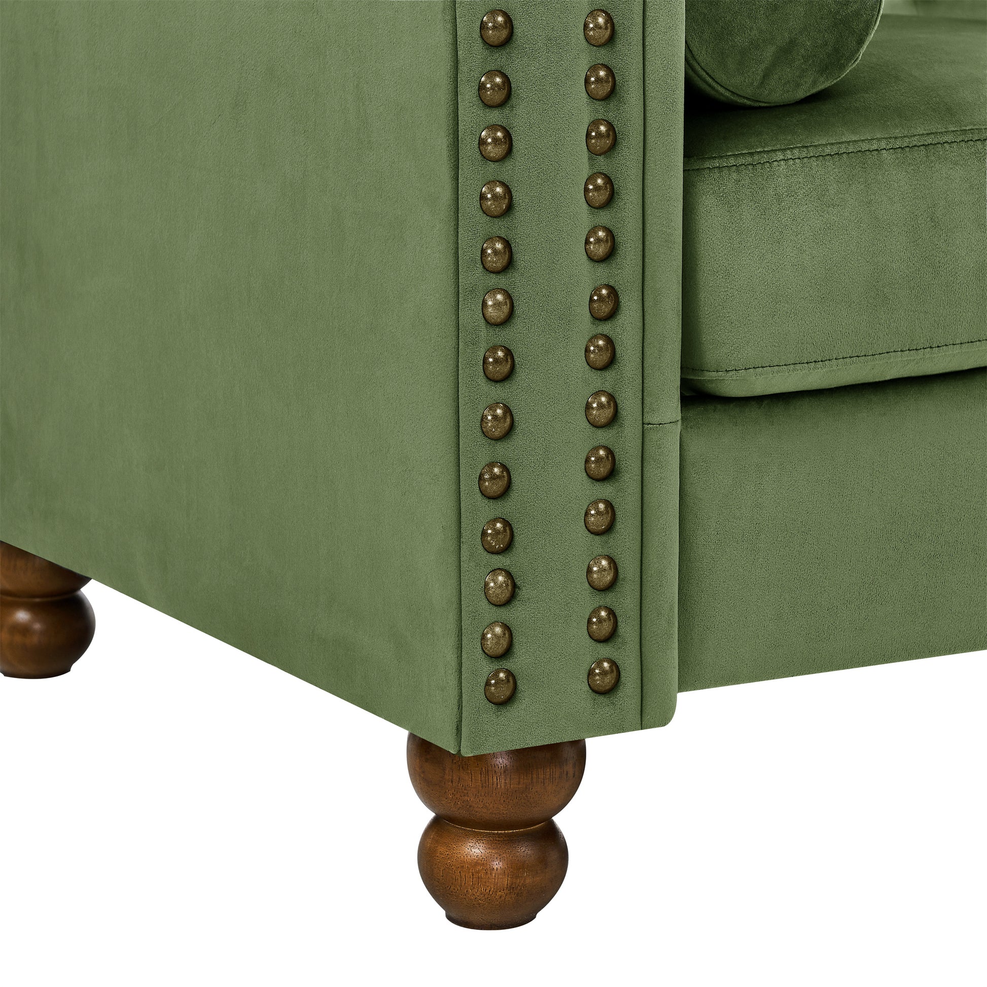 Phoyal Large Chair, Velvet Sofa Classic Tufted Chesterfield Settee Sofa Modern 1 Seater Couch Furniture Tufted Back For Living Room Green Green Velvet Primary Living Space Medium Soft Cushion Back