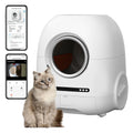 Self Cleaning Cat Litter Box, 68L 9L, Suitable For A Variety Of Cat Litter, App Control, Real Time Video, Photo And Video, Safe And Reliable, Ionic Deodorization, With Exhaust Hose, Support Wifi White Abs