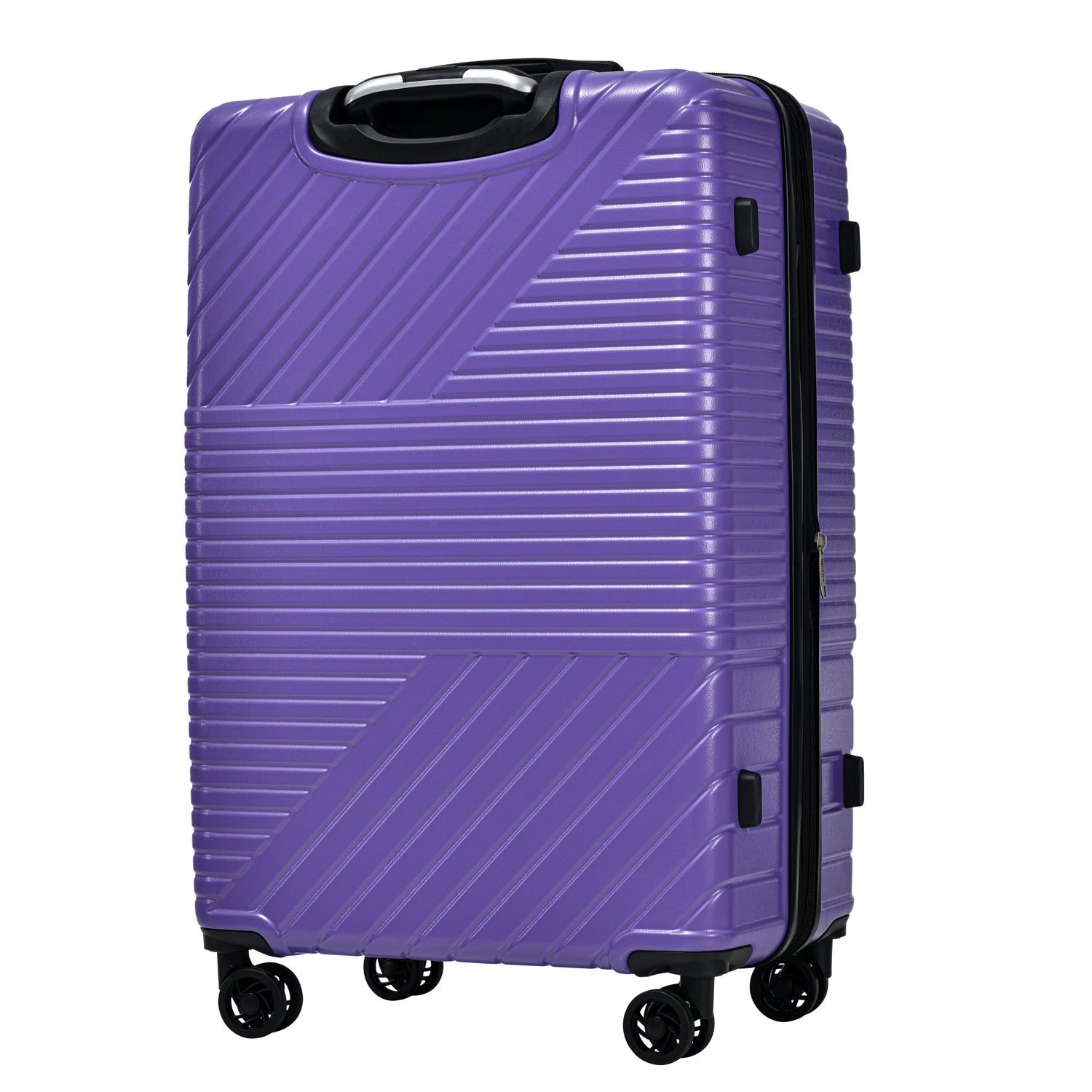 Hardshell Luggage Sets 3 Piece Double Spinner 8 Wheels Suitcase With Tsa Lock Lightweight 20''24''28'' Purple Abs