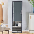 Third Generation, Black Thick Wooden Frame Full Body Mirror, Large Floor Standing Mirror, Dressing Mirror, Decorative Mirror, Suitable For Bedrooms, Living Rooms, Clothing Stores57.9