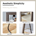 Third Generation Packaging Upgrade, Thickened Frame, Gray Wood Grain Solid Wood Frame Full Length Mirror, Dressing Mirror, Bedroom Entrance, Decorative Mirror, Floor Standing Mirror. 65