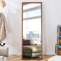 Third Generation Packaging Upgrade, Thickened Border, Brown Wood Grain Solid Wood Frame Full Length Mirror, Dressing Mirror, Bedroom Entrance, Decorative Mirror, And Floor Standing Mirror.65