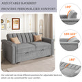 Convertible Soft Cushion Sofa Pull Bed ,For Two People To Sit On Gray Polyester