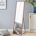 Third Generation Packaging Upgrade, Thickened Border, Brown Wood Grain Solid Wood Frame Full Length Mirror, Dressing Mirror, Bedroom Entrance, Decorative Mirror, And Floor Standing Mirror. 57.9