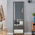 Third Generation Packaging Upgrade, Thickened Frame, Gray Wood Grain Solid Wood Frame Full Length Mirror, Dressing Mirror, Bedroom Entrance, Decorative Mirror, Floor Standing Mirror. 57.9 