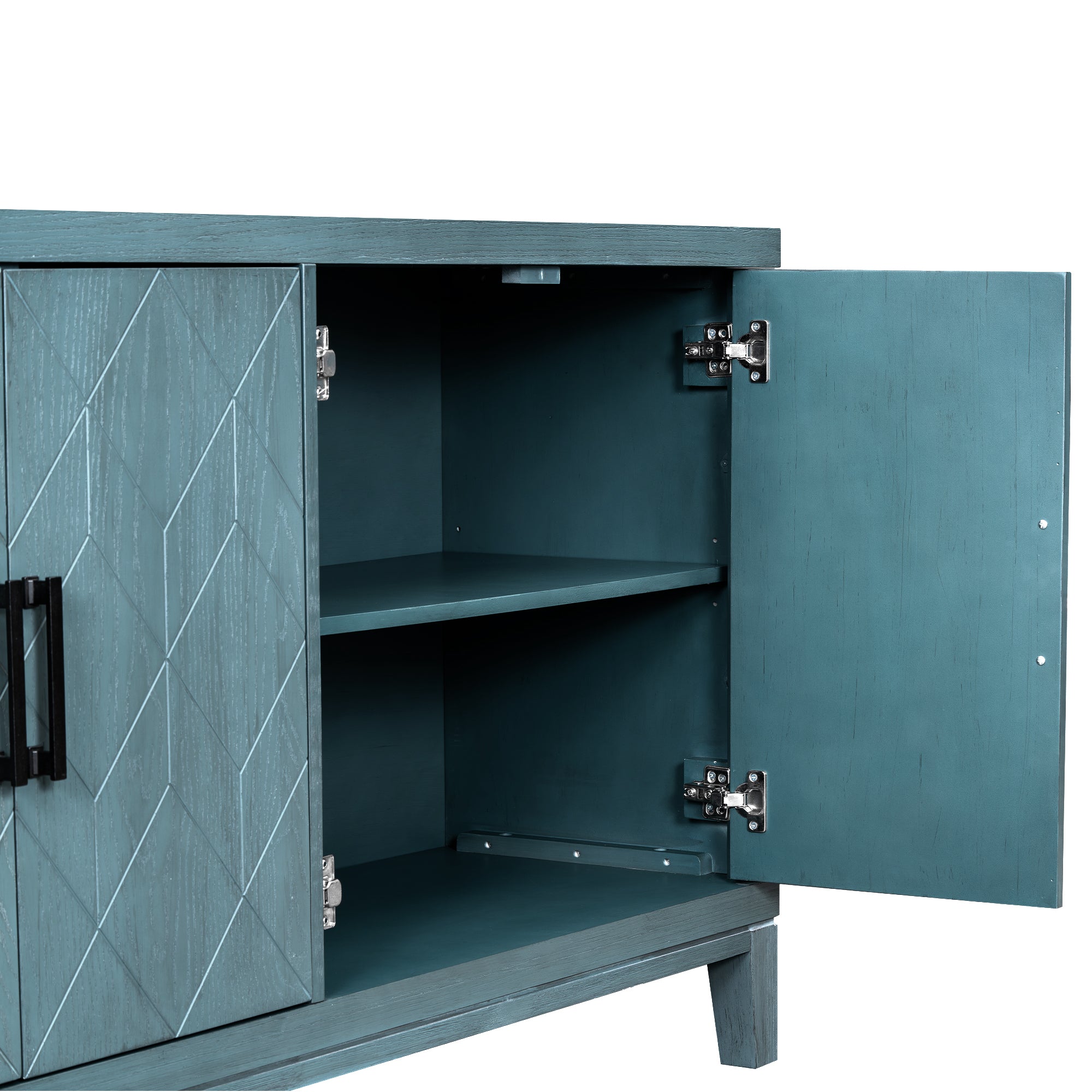 4 door Retro Sideboard with Adjustable Shelves navy-mdf