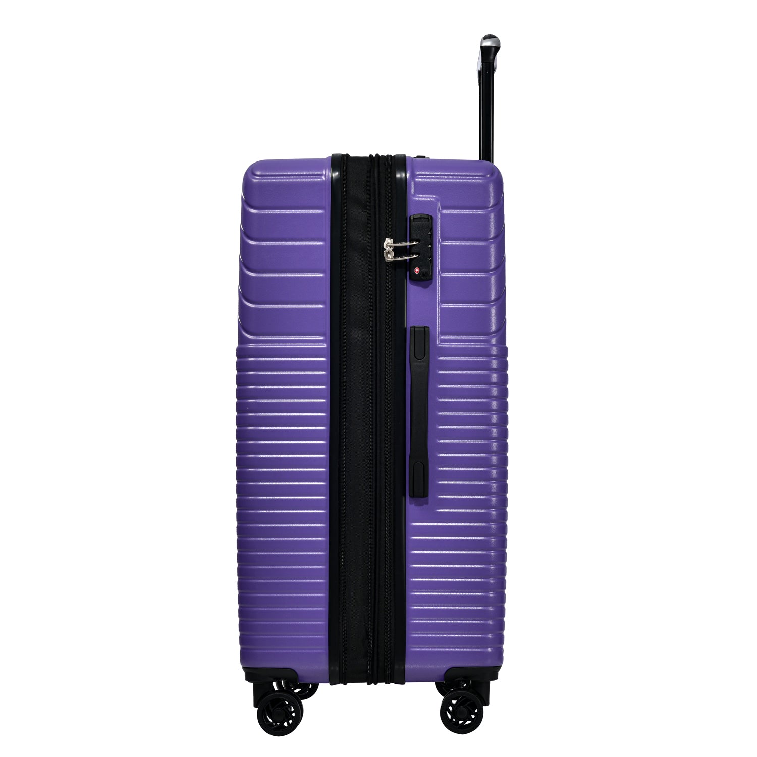 Hardshell Luggage Sets 3 Piece Double Spinner 8 Wheels Suitcase With Tsa Lock Lightweight 20''24''28'' Purple Abs