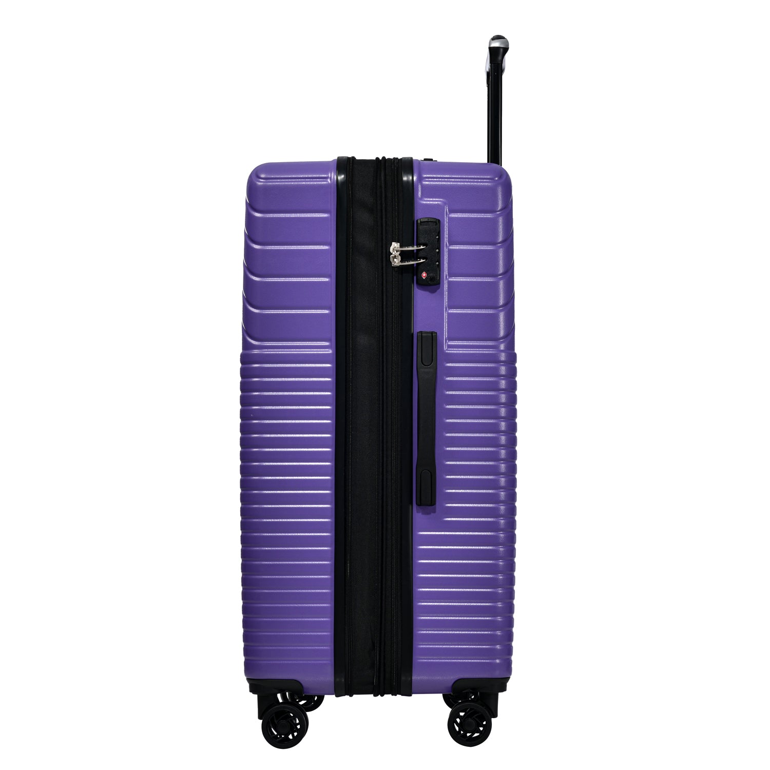 Hardshell Luggage Sets 3 Piece double spinner 8 wheels purple-abs