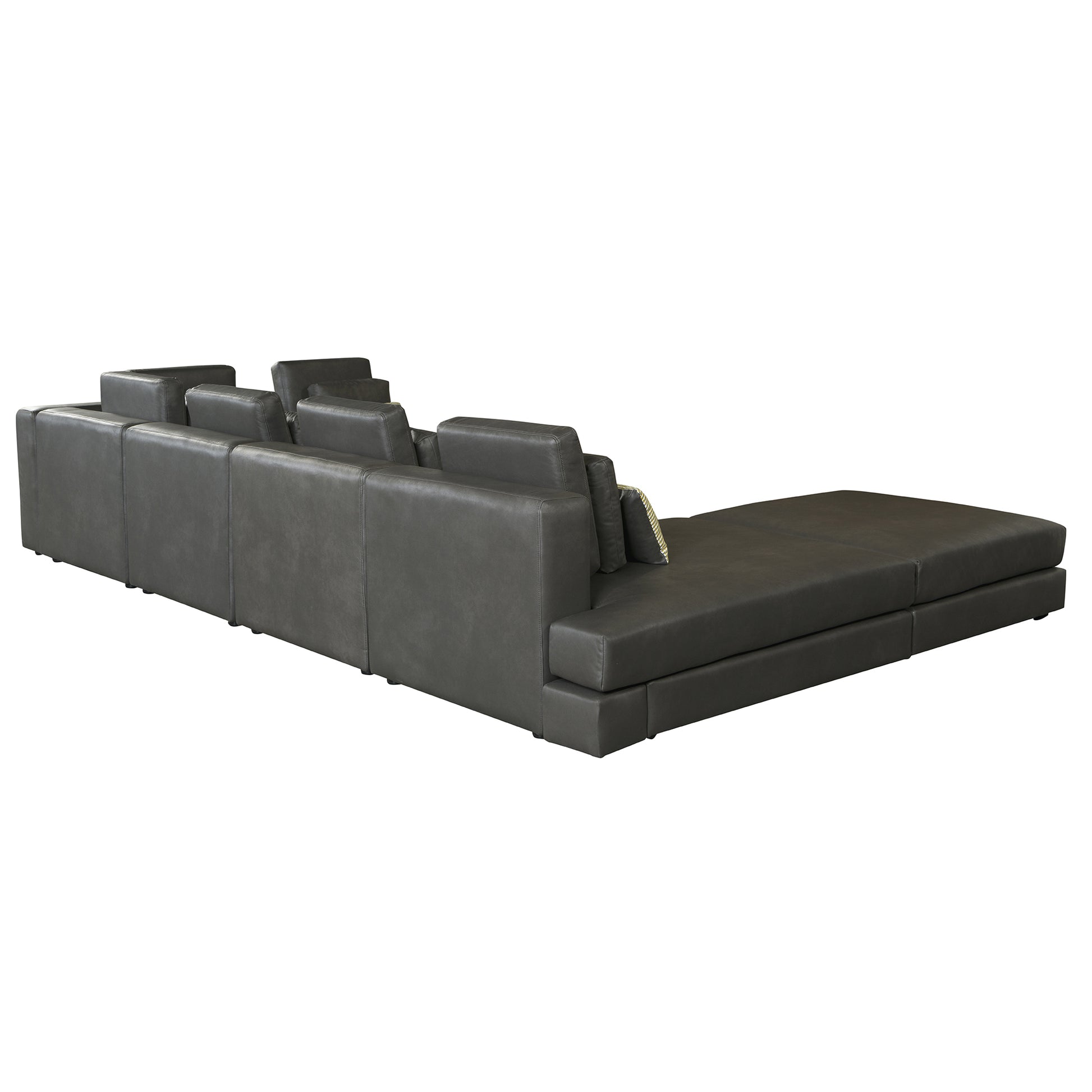 112.7" Modular Sectional Sofa Corner Sofa Chaise Lounge With Movable Ottoman For Living Room, Black Black Foam Palomino Fabric