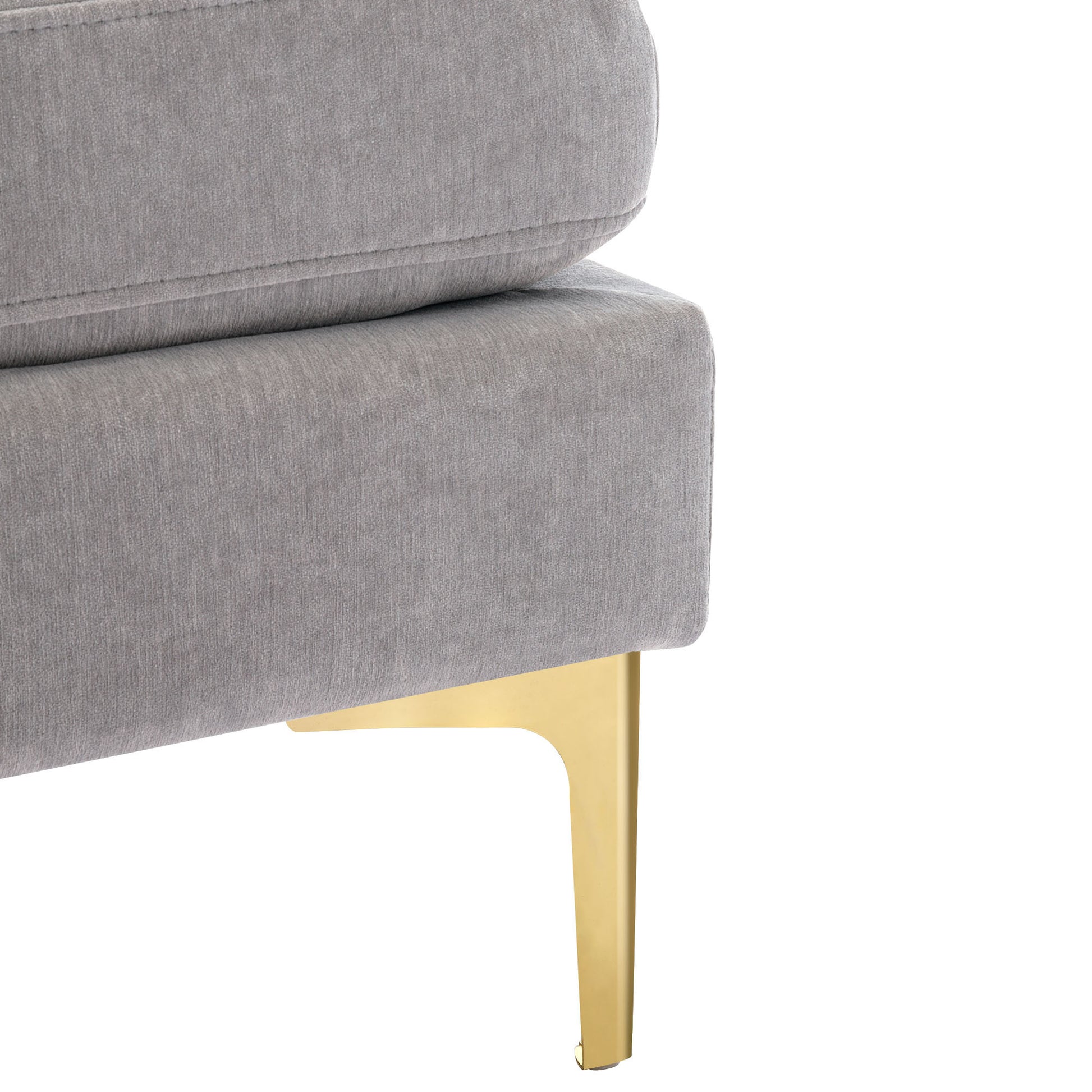 110" L Shape Convertible Sectional Sofa Couch With Movable Ottoman For Living Room, Apartment, Office, Light Grey Light Grey Foam Velvet 4 Seat