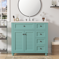 36'' Bathroom Vanity with Undermount Sink,Free 2-blue-green-2-1-soft close