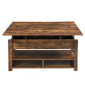 Lift Top Coffee Table, Multi Functional Coffee Table With Open Shelves, Modern Lift Tabletop Dining Table For Living Room, Home Office, Rustic Brown Rustic Brown Primary Living Space Particle Board