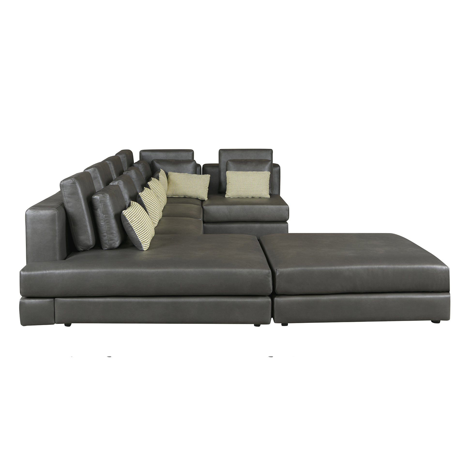 112.7" Modular Sectional Sofa Corner Sofa Chaise Lounge With Movable Ottoman For Living Room, Black Black Foam Palomino Fabric