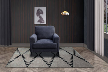 Jackson 37" Black Chenille Chair With Black Metal Legs Black Chenille