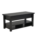 Lift Top Coffee Table, Multi Functional Coffee Table With Open Shelves, Modern Lift Tabletop Dining Table For Living Room, Home Office, Black Black Primary Living Space Particle Board