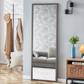 Third Generation Packaging Upgrade, Thickened Frame, Gray Wood Grain Solid Wood Frame Full Length Mirror, Dressing Mirror, Bedroom Entrance, Decorative Mirror, Floor Standing Mirror. 65