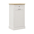 One Drawers And One Compartment Tilt Out Trash Cabinet Kitchen Trash Cabinet White White Mdf