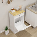 One Drawers And One Compartment Tilt Out Trash Cabinet Kitchen Trash Cabinet White White Mdf