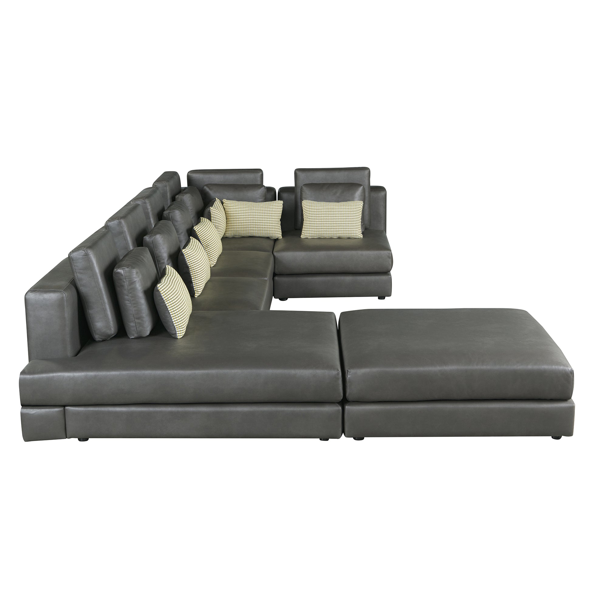 112.7" Modular Sectional Sofa Corner Sofa Chaise Lounge With Movable Ottoman For Living Room, Black Black Foam Palomino Fabric