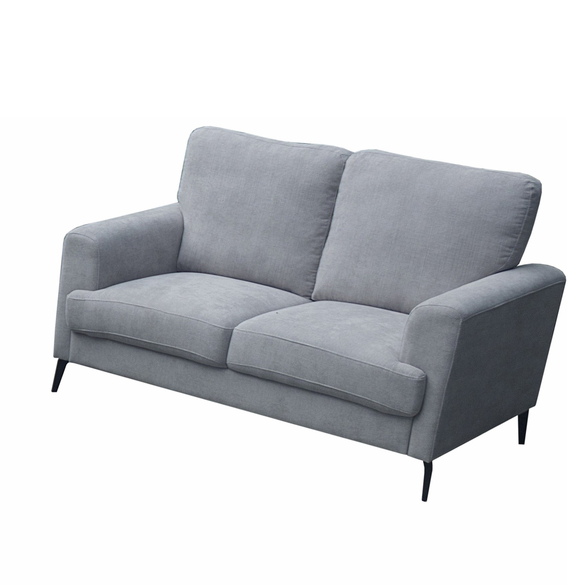 Jackson 60.5" Gray Chenille Loveseat With Black Metal Legs Gray Chenille