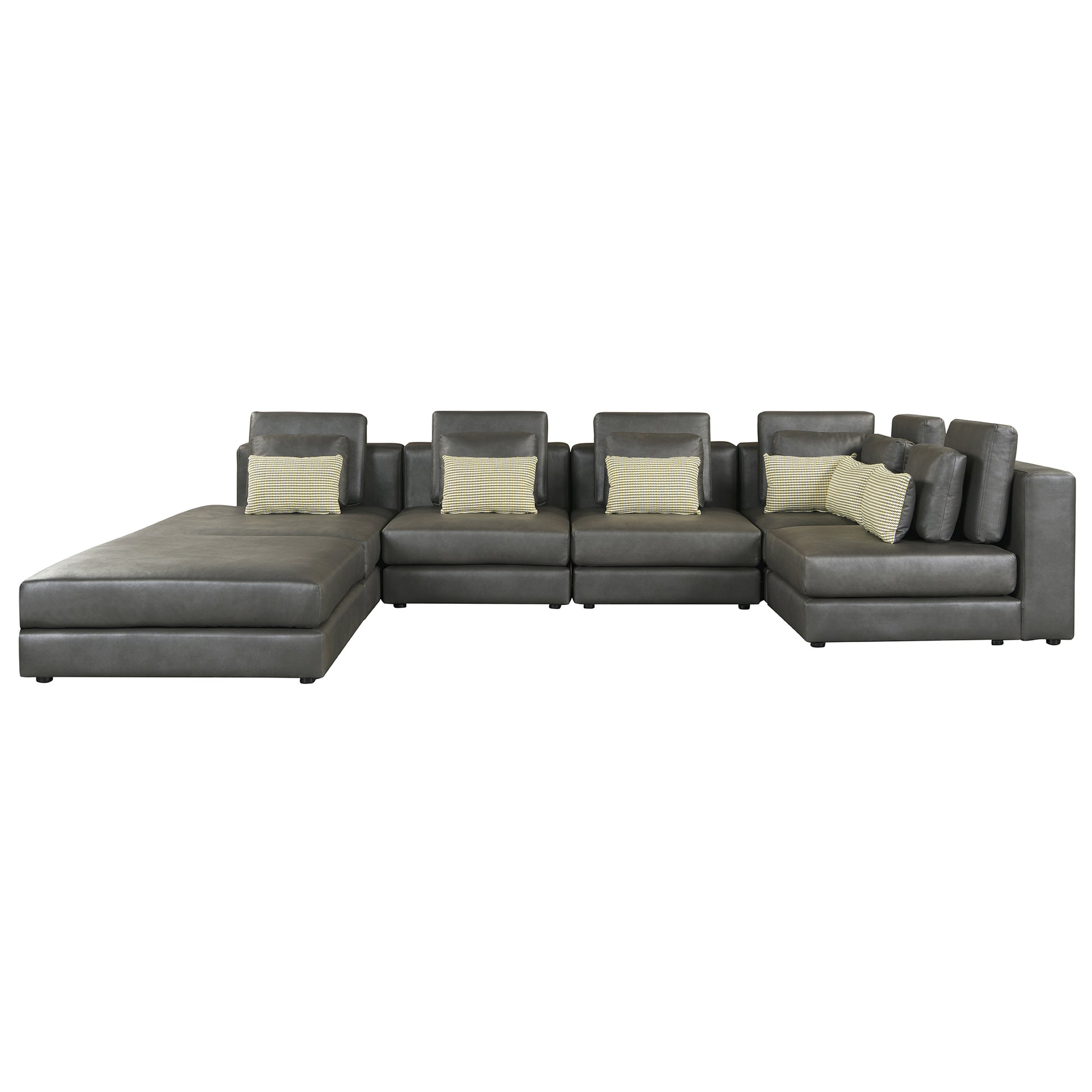 112.7" Modular Sectional Sofa Corner Sofa Chaise Lounge With Movable Ottoman For Living Room, Black Black Foam Palomino Fabric