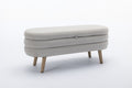 036 Velvet Fabric Storage Bench Bedroom Bench With Wood Legs For Living Room Bedroom Indoor,Light Gray Tufted Light Gray Velvet Bedroom Solid Modern Eucalyptus Internal Storage Foam Velvet
