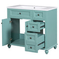 36'' Bathroom Vanity with Undermount Sink,Free 2-blue-green-2-1-soft close