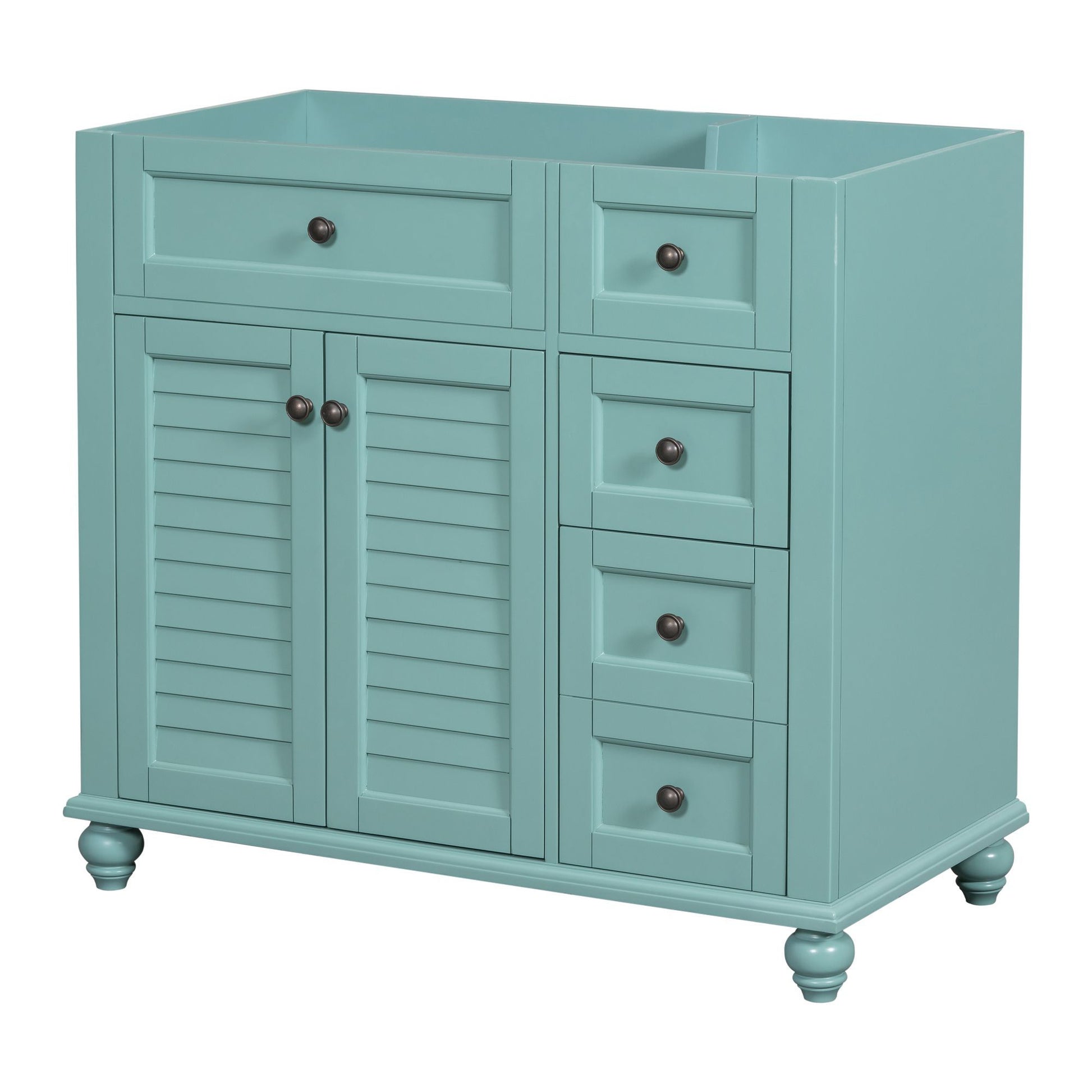 36'' Bathroom Vanity without Top Sink, Free Standing 2-blue-green-2-1-soft close