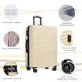 Hardshell Luggage Sets 3 Piece Double Spinner 8 Wheels Suitcase With Tsa Lock Lightweight 20''24''28'' White Abs