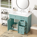 36'' Bathroom Vanity with Undermount Sink,Free 2-blue-green-2-1-soft close