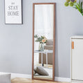 Third Generation Packaging Upgrade, Thickened Border, Brown Wood Grain Solid Wood Frame Full Length Mirror, Dressing Mirror, Bedroom Entrance, Decorative Mirror, And Floor Standing Mirror. 57.9