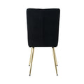 Modern Black Teddy Wool Dining Chair, Upholstered Chair With Fabric Accent Side Chair With Gold Plated Metal Legs For Family Furniture Living Room, Bedroom, Kitchen, Dining Room Set Of 4 Black Metal