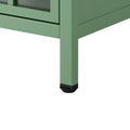 Nightstand with Storage Cabinet & Solid Wood Tabletop green-iron