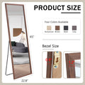 Third Generation Packaging Upgrade, Thickened Border, Brown Wood Grain Solid Wood Frame Full Length Mirror, Dressing Mirror, Bedroom Entrance, Decorative Mirror, And Floor Standing Mirror.65