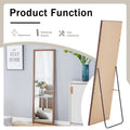 Third Generation Packaging Upgrade, Thickened Border, Brown Wood Grain Solid Wood Frame Full Length Mirror, Dressing Mirror, Bedroom Entrance, Decorative Mirror, And Floor Standing Mirror. 57.9