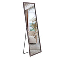 Third Generation Packaging Upgrade, Thickened Frame, Gray Wood Grain Solid Wood Frame Full Length Mirror, Dressing Mirror, Bedroom Entrance, Decorative Mirror, Floor Standing Mirror. 65