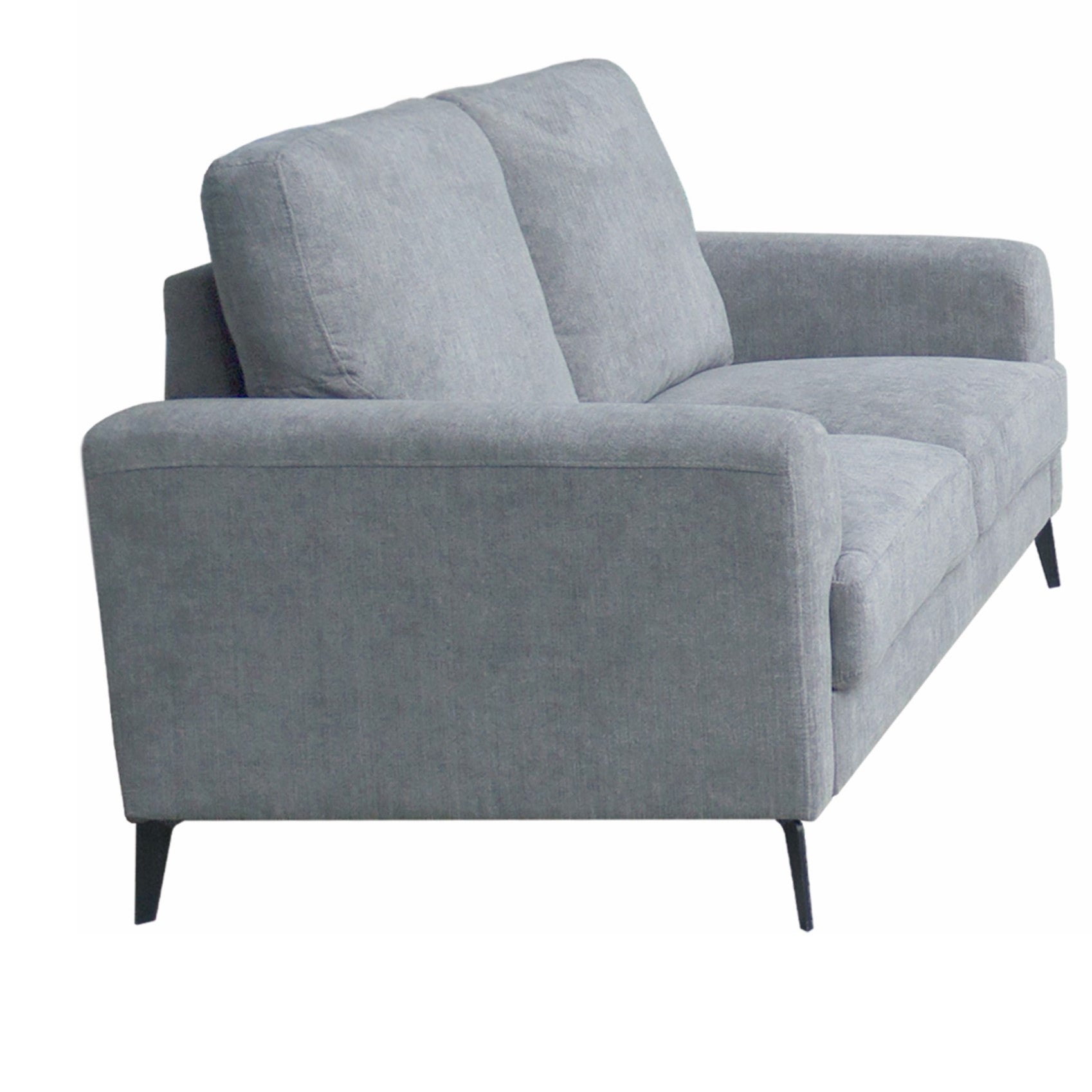 Jackson 60.5" Gray Chenille Loveseat With Black Metal Legs Gray Chenille